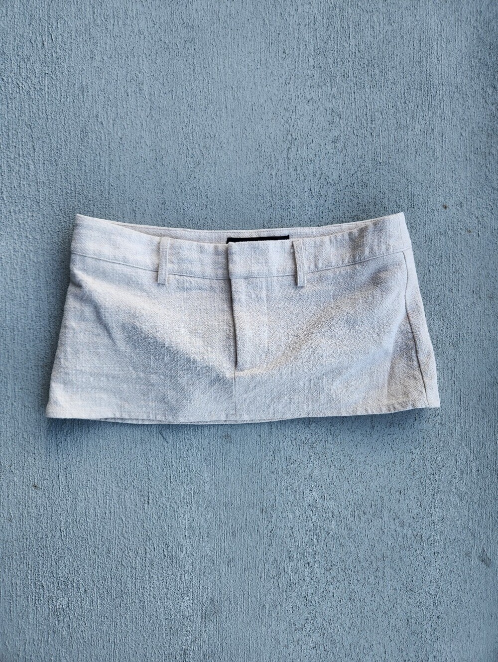 Cream Linen Mini Skirt
